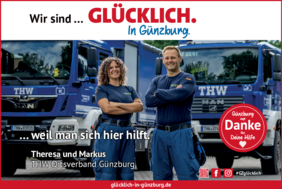 Glücklich-Plakate der Stadt Günzburg THW