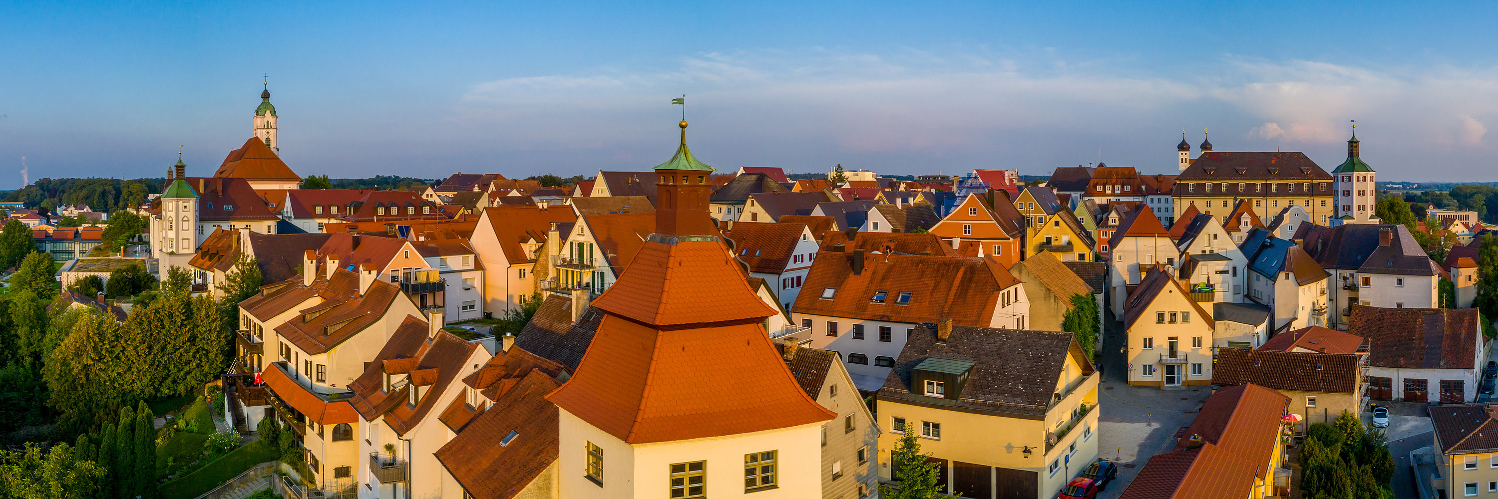 Stadtansicht Altstadt mit Türmen. Foto: Philipp Röger für die Stadt Günzburg