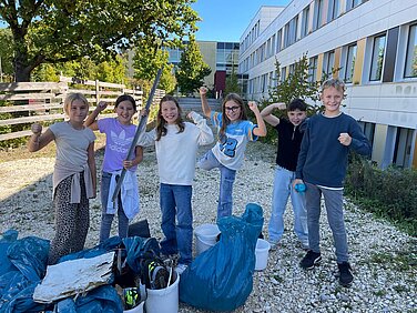 Stark war der Einsatz der Schüler bei der Müllsammelaktion „World Cleanup macht Schule“. Foto: Jutta Reiter