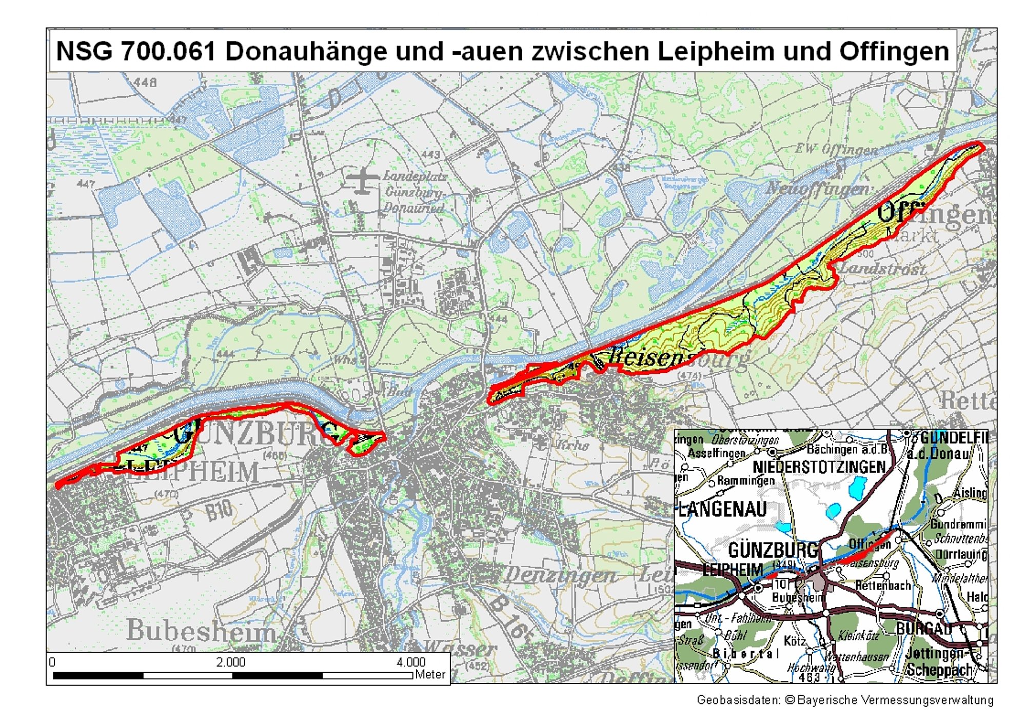 Karte Naturschutzgebiet Donauhänge