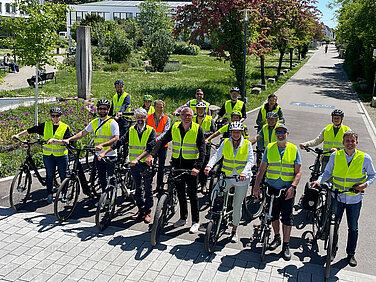 Einen durchweg positiven Eindruck hatten alle Beteiligte der Bereisungskommission bei der Fahrradtour durch Günzburg. Foto: Michael Lindner/Stadt Günzburg