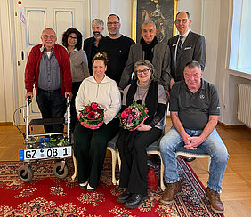 Die geehrten Mitarbeiter der Stadt Günzburg. Foto: Michael Lindner/Stadt Günzburg