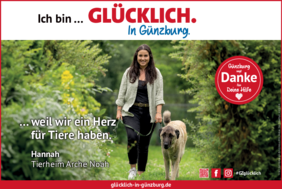 Glücklich-Plakate der Stadt Günzburg Tierheim
