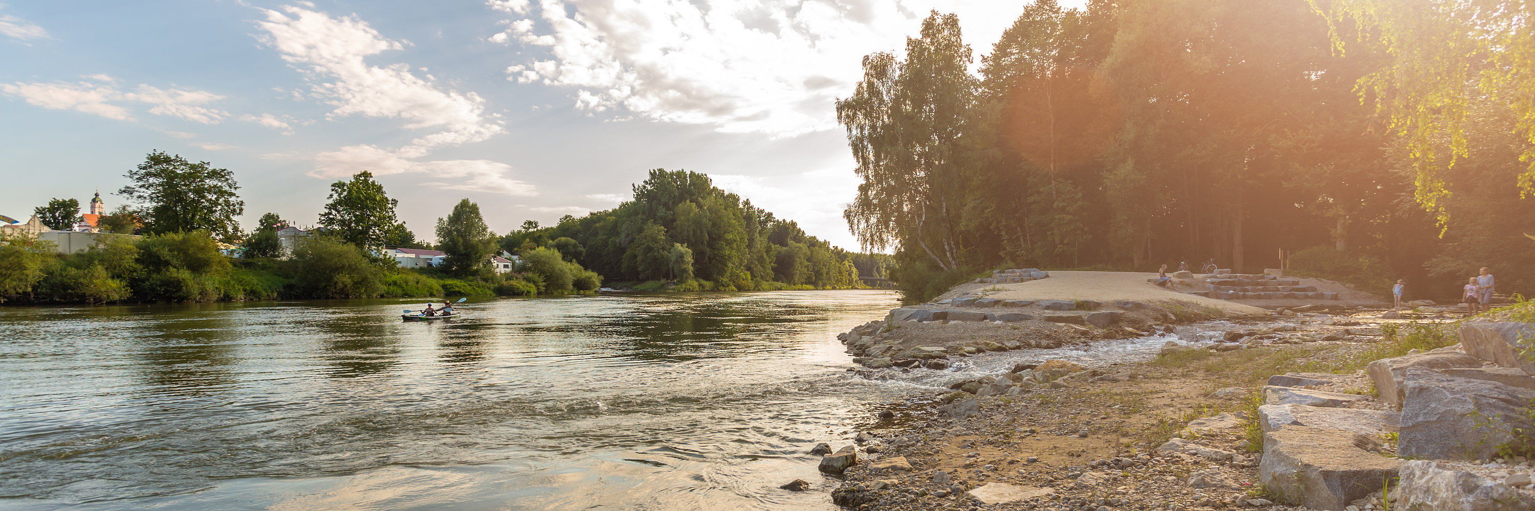 Naueinmündung in die Donau. Foto: Philipp Röger für die Stadt Günzburg