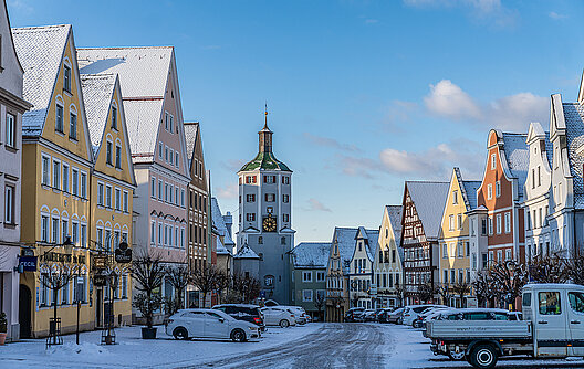 Winter auf dem Günzburger Marktplatz. Foto: Philipp Röger für die Stadt Günzburg