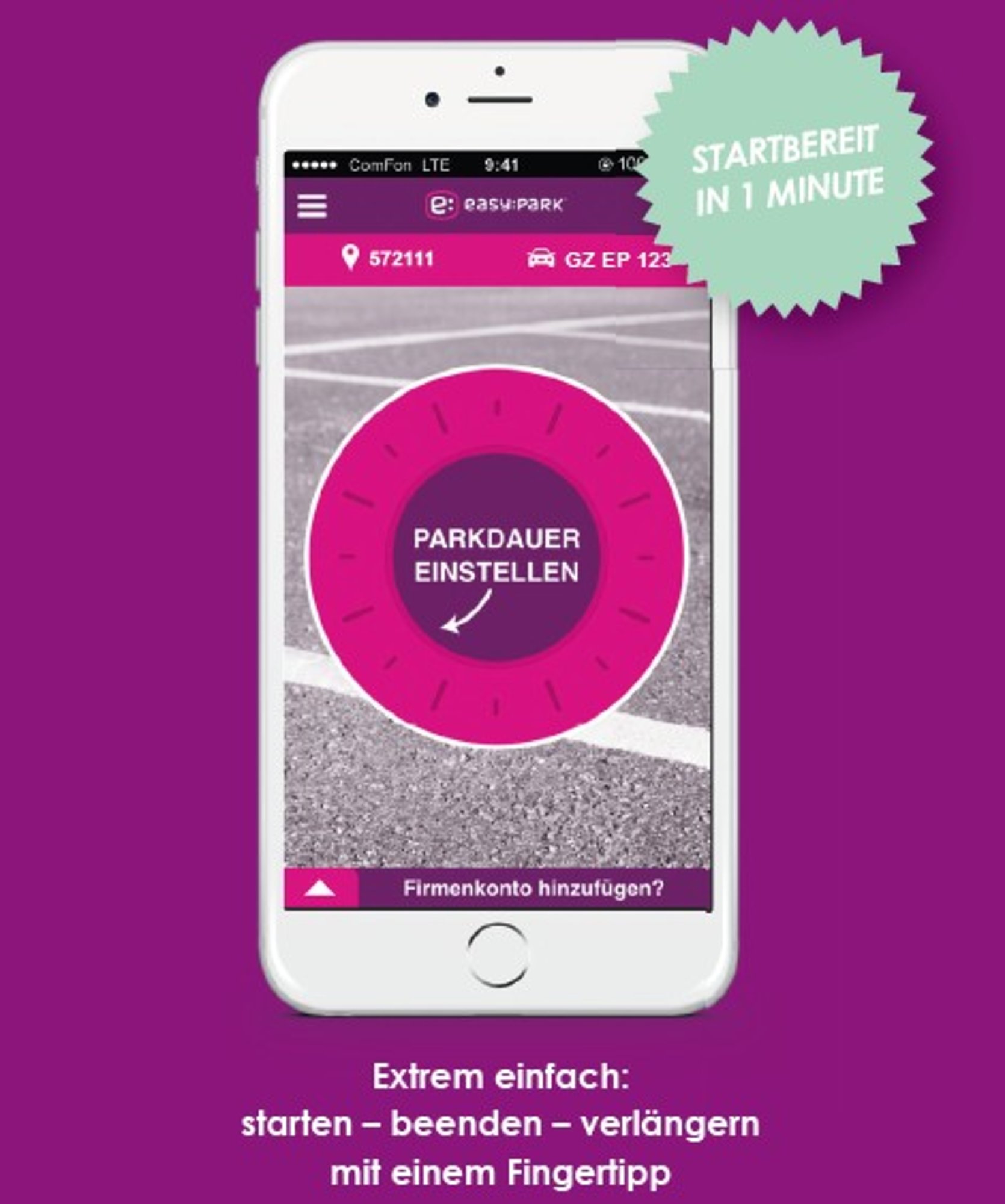 "easypark" App für das Smartphone