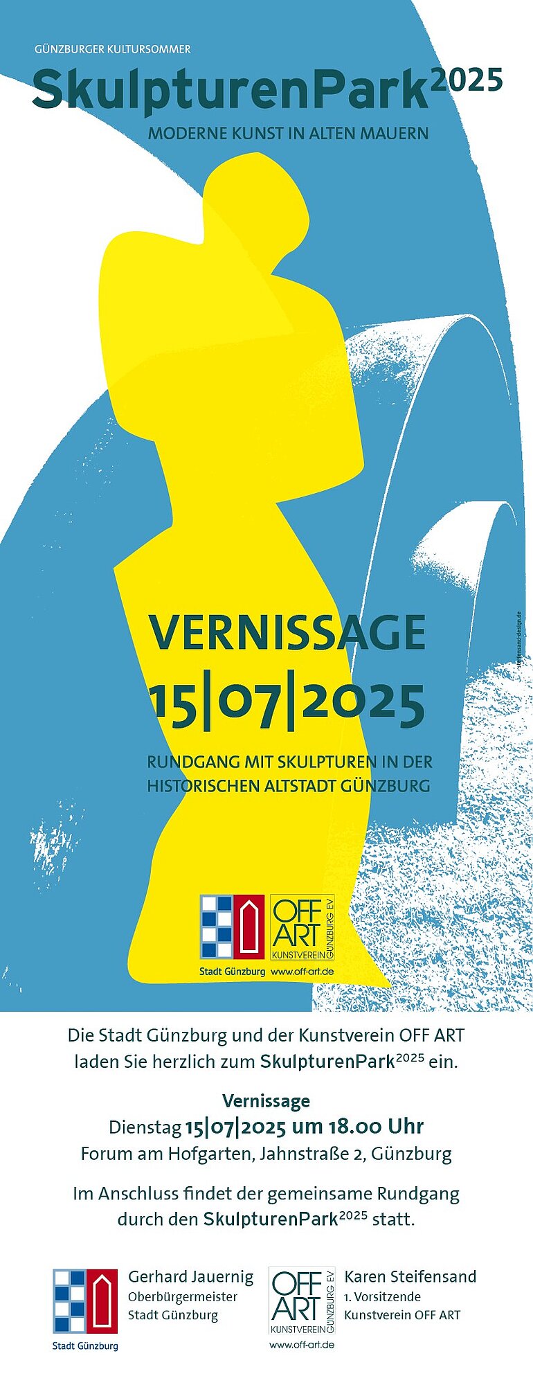 Einladung zur Vernissage am 15. Juli um 18 Uhr im Forum am Hofgarten. Kunstinteressierte sind herzlich willkommen!