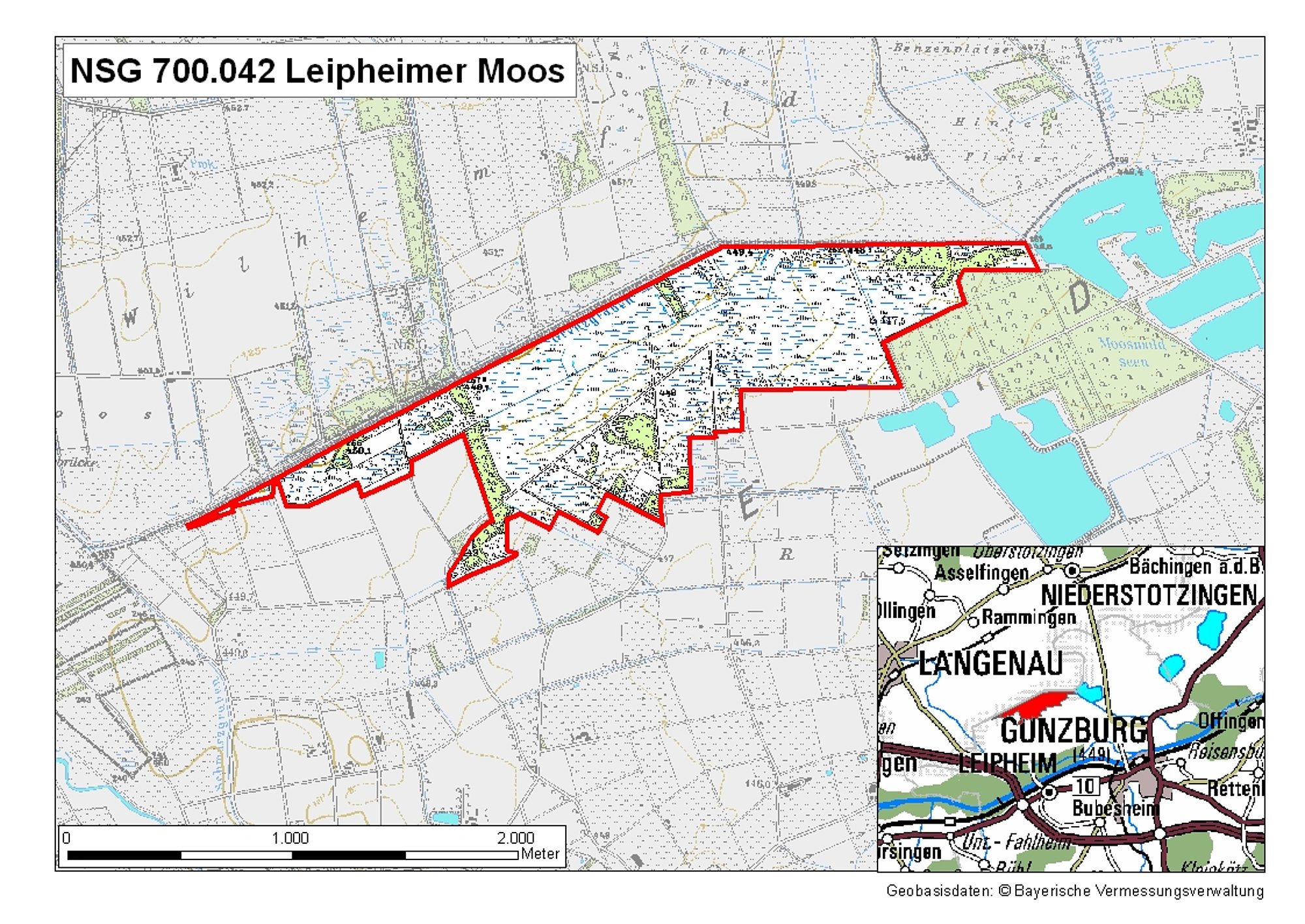 Karte Naturschutzgebiet Leipheimer Moos